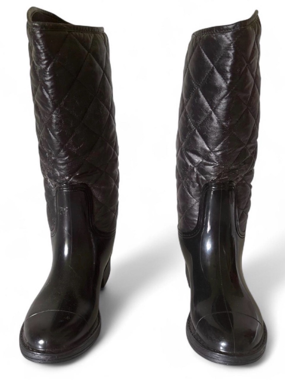 G.H. Bass & Co. "Bette" Quilted Tall Rain Boots โ Black 8M